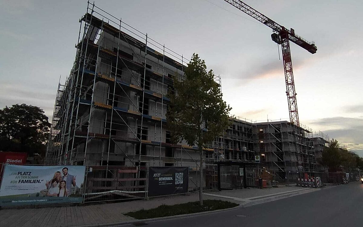 Der Rohbau der Stadtbau-Wohnungen des Projekts Hubland II Der Rohbau der Stadtbau-Wohnungen des Projekts Hubland II