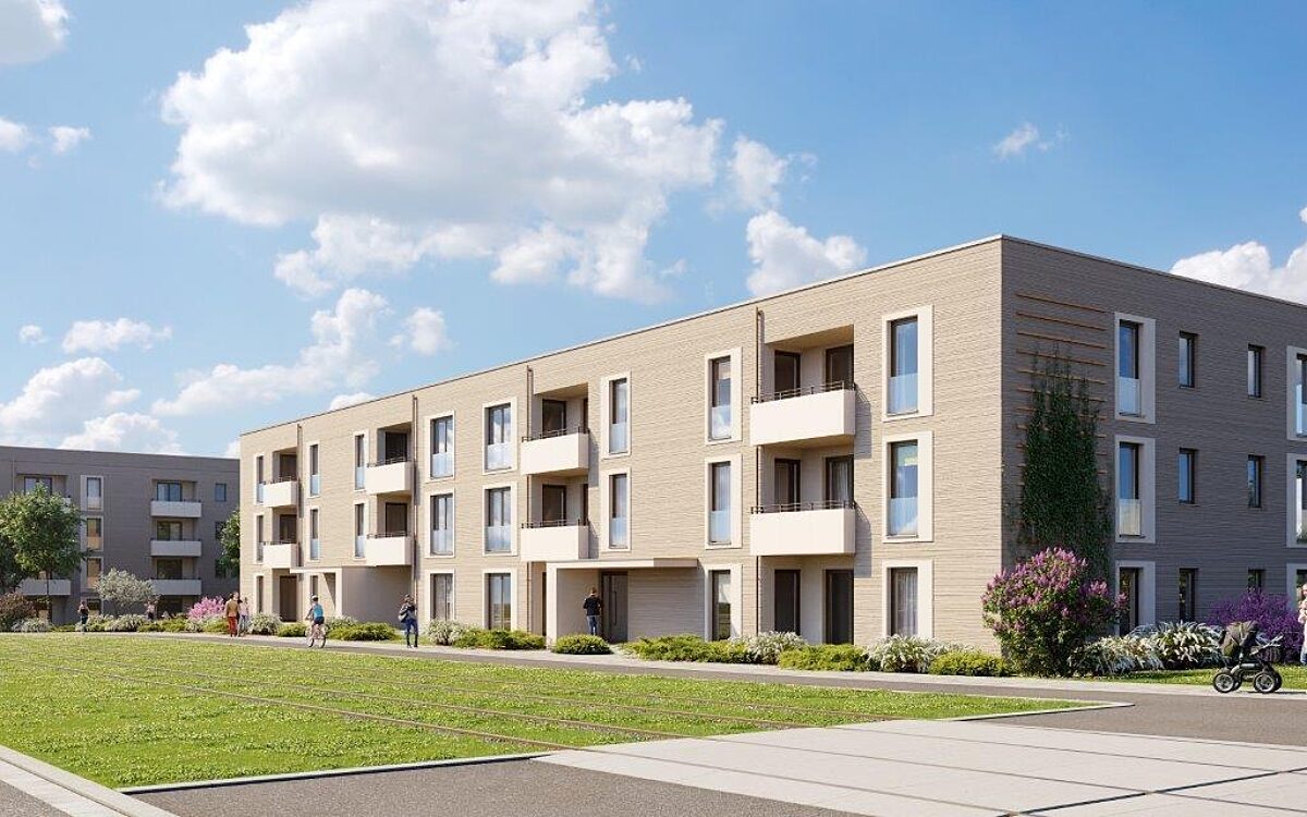 Eine Visualisierung des GBI-Bauprojekts an der Landsteiner Straße Eine Visualisierung des GBI-Bauprojekts an der Landsteiner Straße