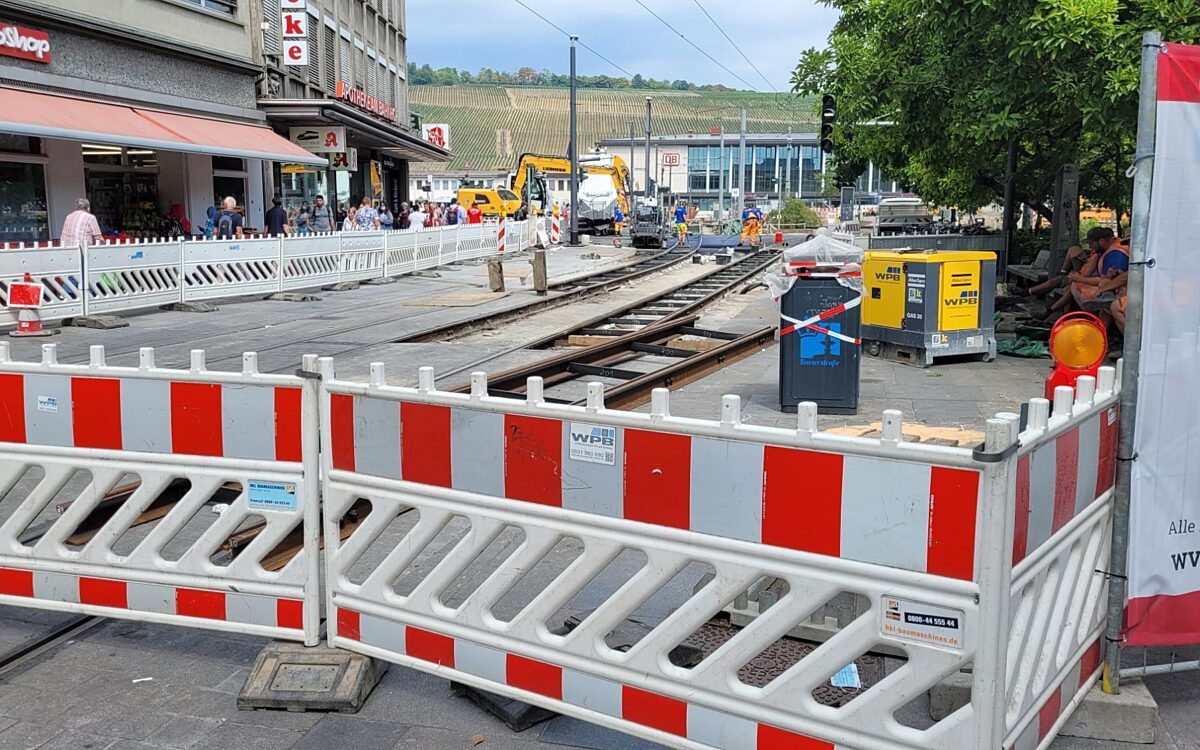 Gleisarbeiten am Haugerring Gleisarbeiten am Haugerring