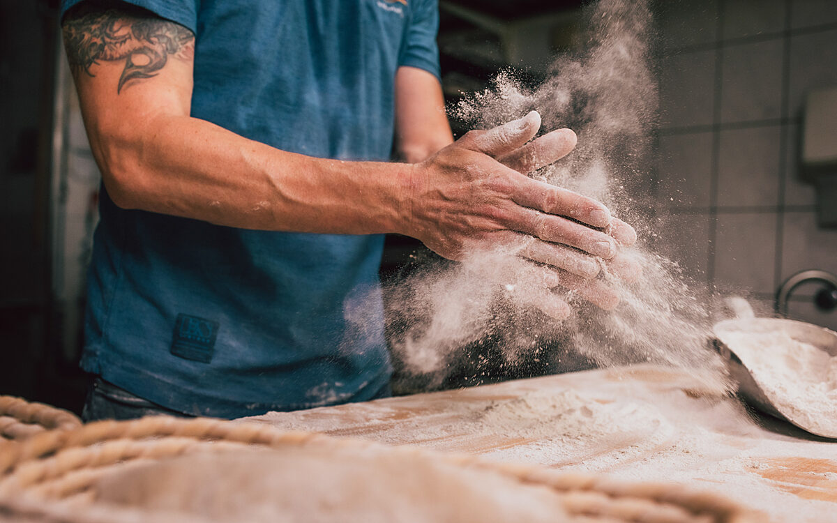 Bäckerei Mehl staubt Bäckerei Mehl staubt