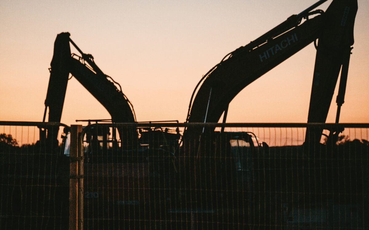 Bagger auf einer Baustelle Bagger auf einer Baustelle