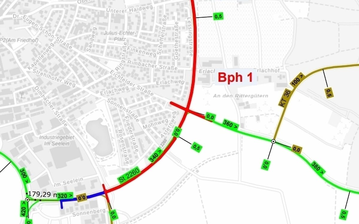Bauphasen des Umbaus Kreuzung Eichfelder Staße in Volkach zum Kreisverkehr Bauphasen des Umbaus Kreuzung Eichfelder Staße in Volkach zum Kreisverkehr