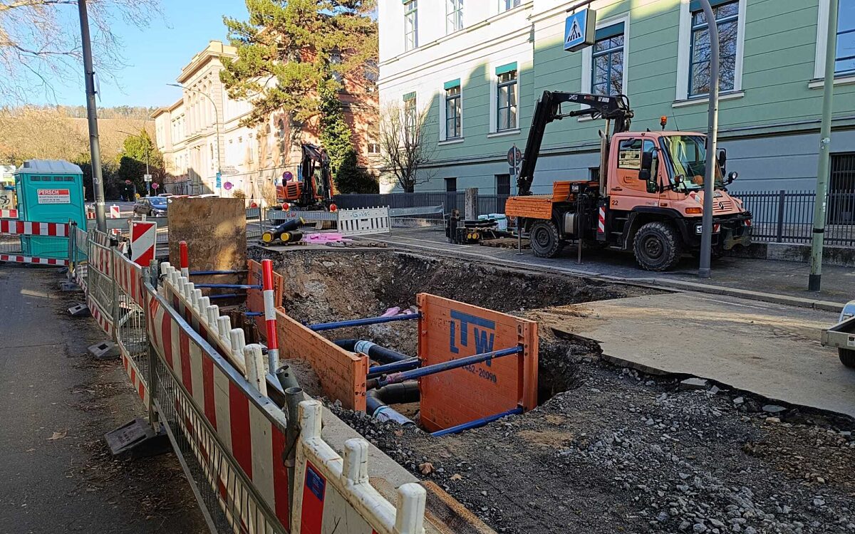 Baustelle in der Koellikerstrasse Baustelle in der Koellikerstrasse