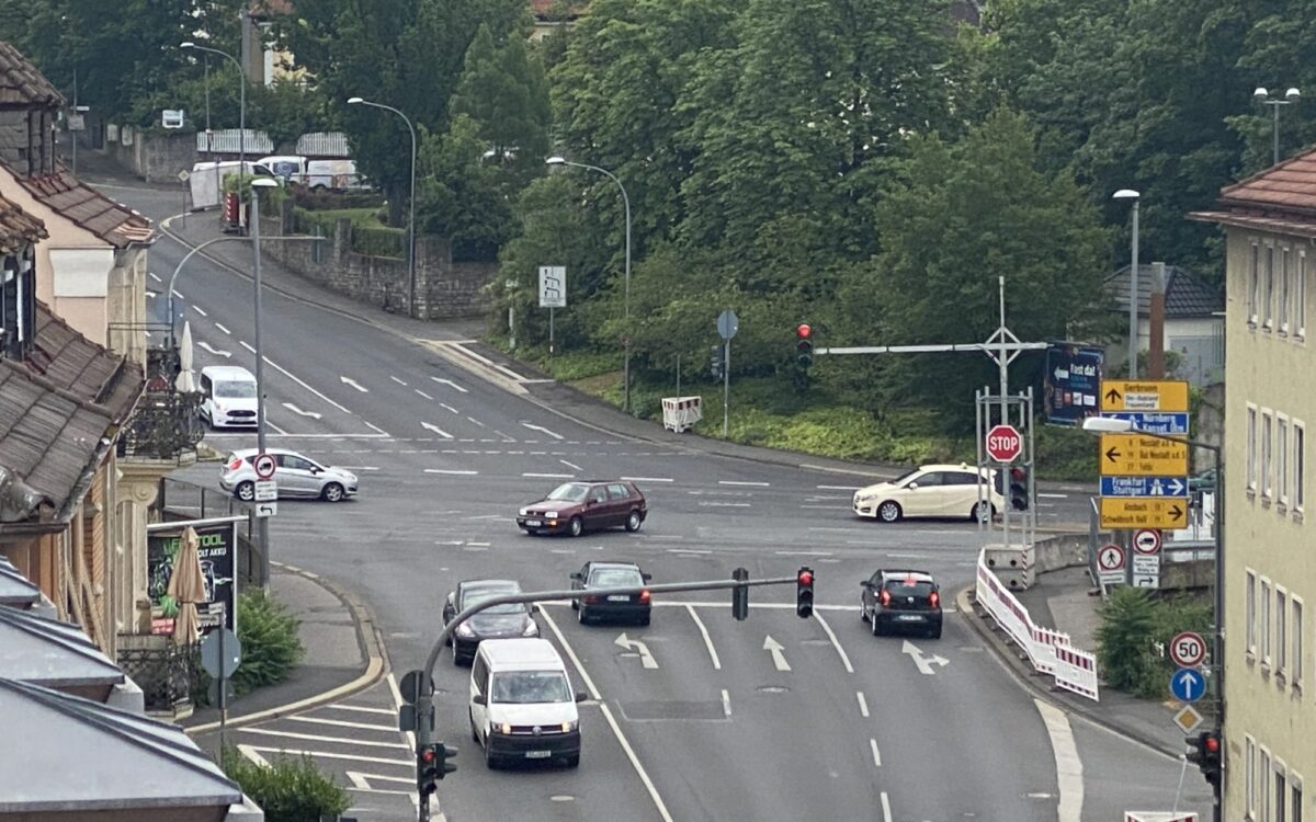Blick auf die Brücke Rottendorfer Straße in Wuerzburg Blick auf die Brücke Rottendorfer Straße in Wuerzburg