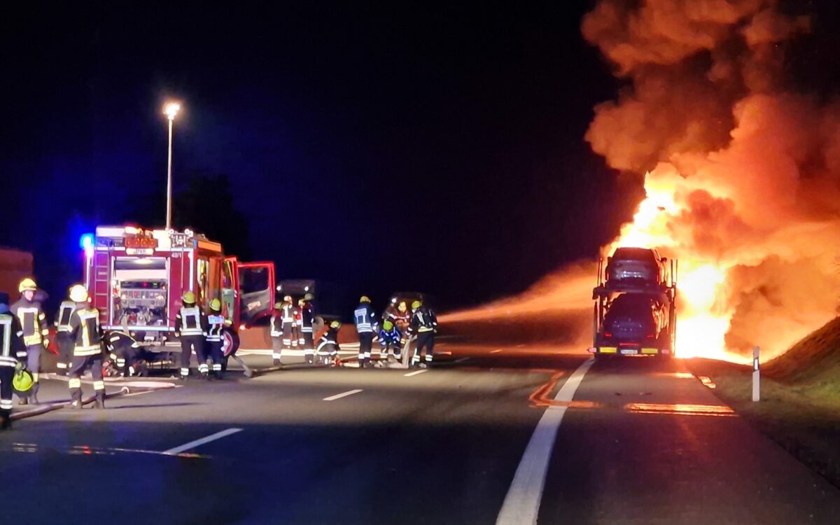 Brand Helmstadt Autobahn Brand Helmstadt Autobahn