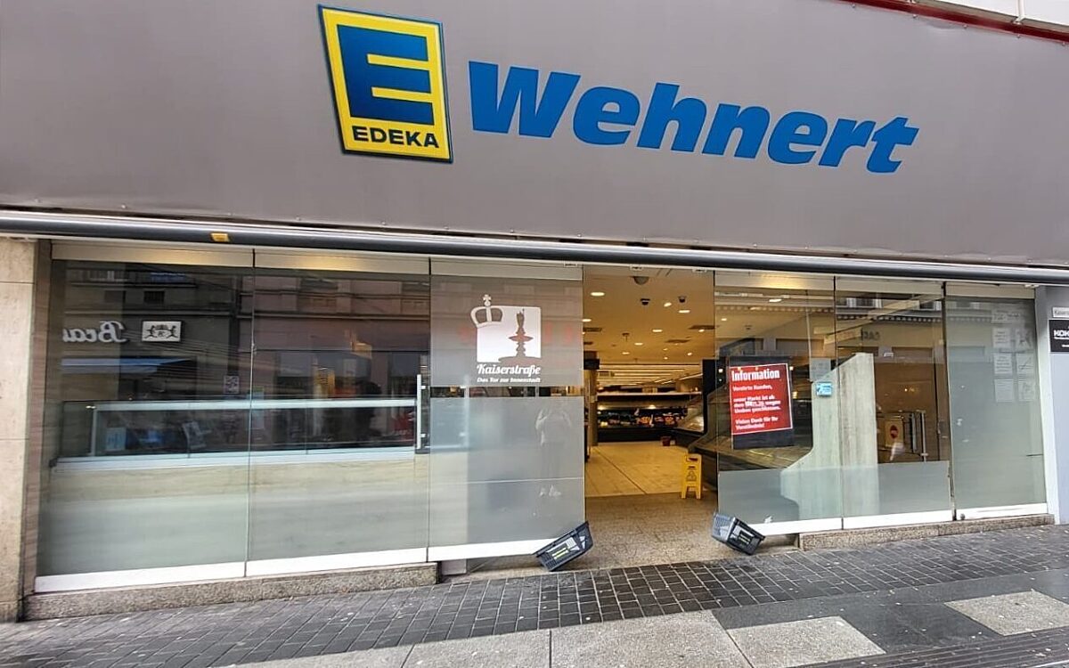 Der Edeka in der Kaiserstrasse in Wuerzburg wird wegen Umbaus geschlossen