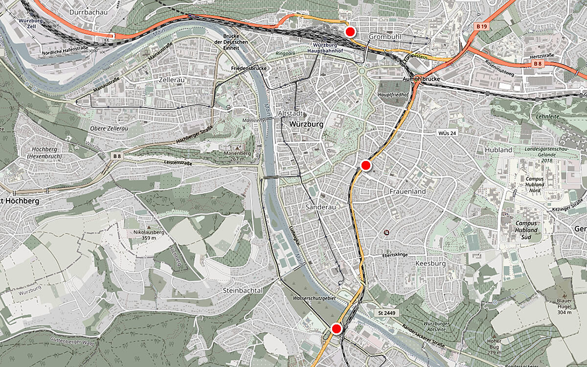 Die geplanten festinstallierten Blitzer an Nordtangente und Stadtring Die geplanten festinstallierten Blitzer an Nordtangente und Stadtring