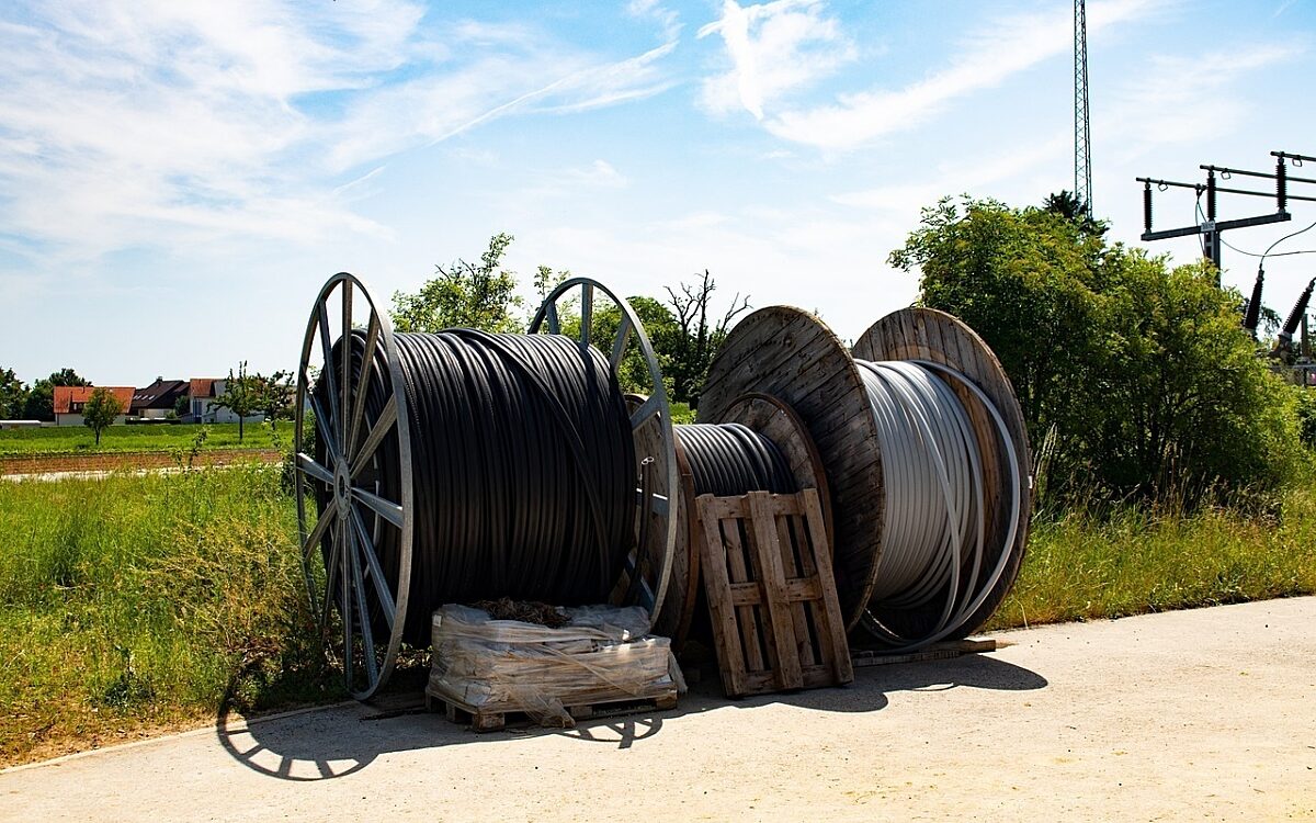 Erdkabel Trommel Baustelle Erdkabel Trommel Baustelle