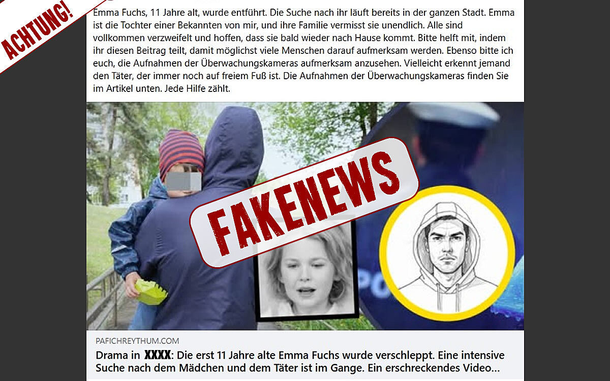 Fake News Entführung Mädchen Web Fake News Entführung Mädchen Web