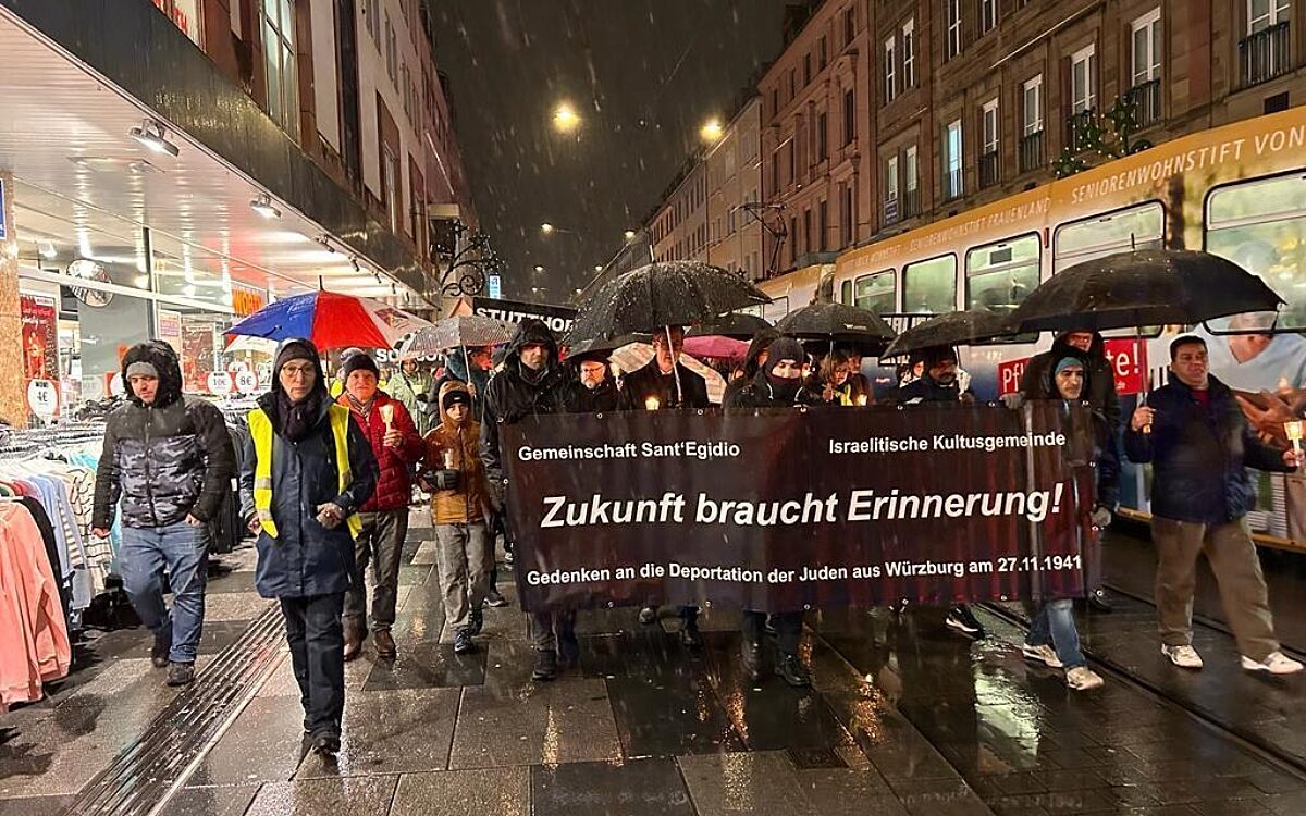 Gedenken zur ersten Wuerzburger Deportation vor 82 Jahren Innenstadt Gedenken zur ersten Wuerzburger Deportation vor 82 Jahren Innenstadt