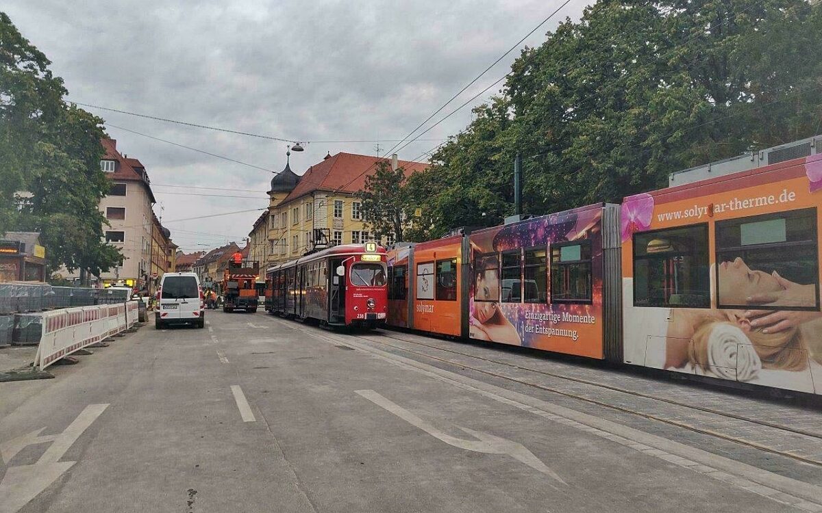 Oberleitung gerissen Straba am Sanderring Oberleitung gerissen Straba am Sanderring