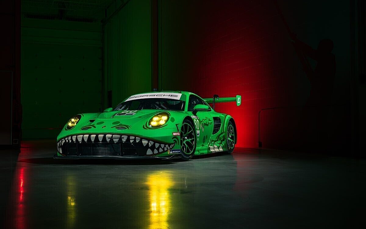 Porsche von Laurin Heinrich bei US Rennserie IMSA Foto Gruppe C AO Racing Porsche von Laurin Heinrich bei US Rennserie IMSA Foto Gruppe C AO Racing