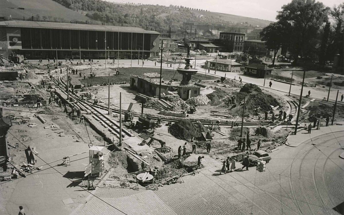 Umbau Bahnhofsplatz 1957 Umbau Bahnhofsplatz 1957