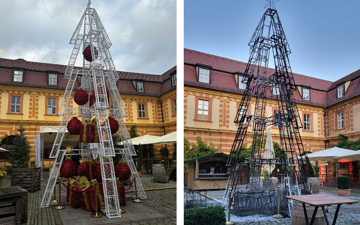 Weihnachtsbaum Buergerspital brennt Weihnachtsbaum Buergerspital brennt
