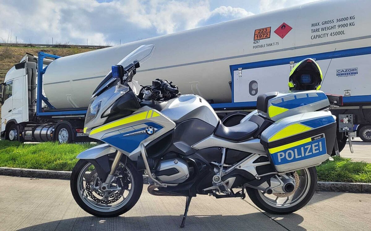 LKW Kontrolle Biebelried Polizei Motorrad LKW Kontrolle Biebelried Polizei Motorrad