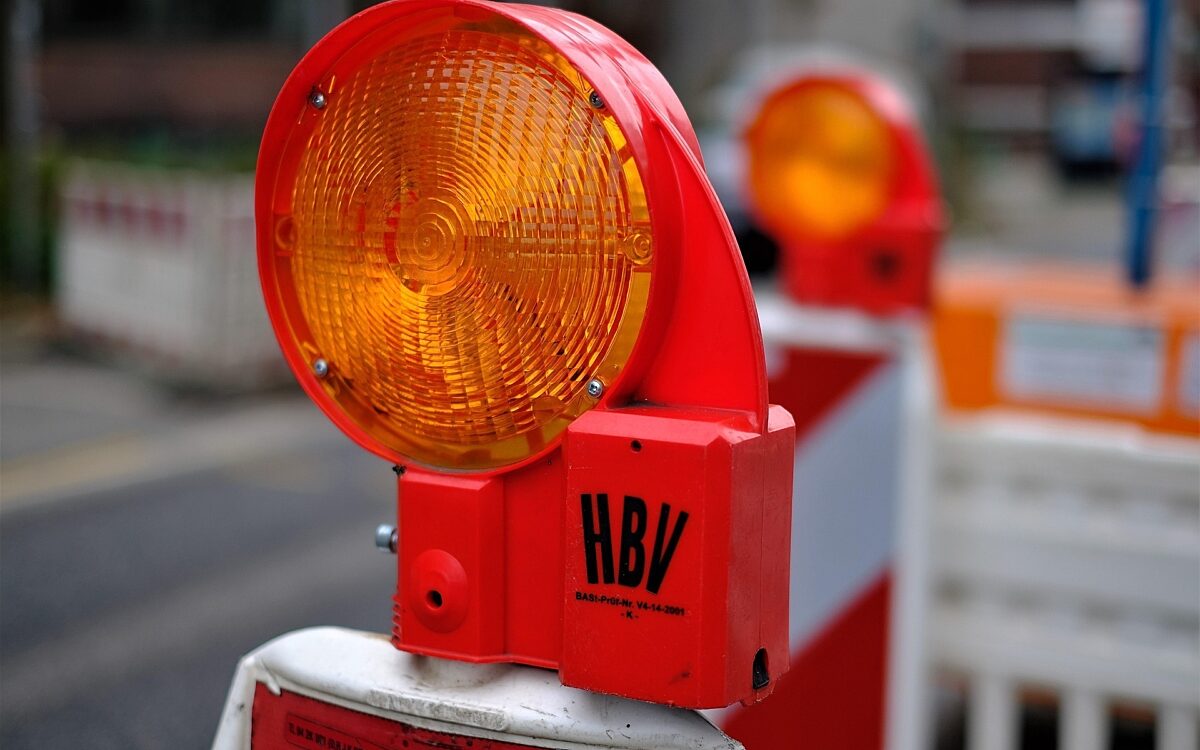 Baustellenlicht symbolbild baustelle oder sperrung