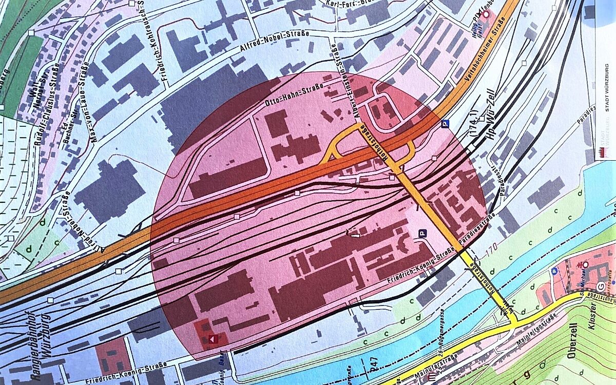 Evakuierungsbereich Bombenentschärfung Dürrbachau Evakuierungsbereich Bombenentschärfung Dürrbachau