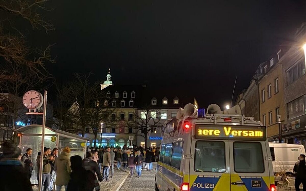 Die Corona-Demo in Schweinfurt am 2. Januar Die Corona-Demo in Schweinfurt am 2. Januar