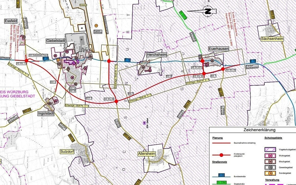 Die abgelehnte Planung für die Ortsumgehung Giebelstadt Die abgelehnte Planung für die Ortsumgehung Giebelstadt