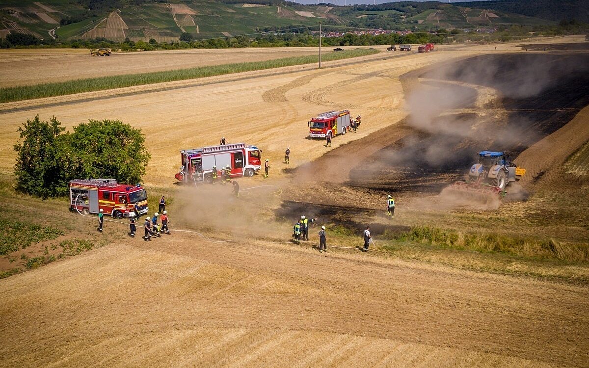 Ein Feld bei Zellingen ist abgebrannt Ein Feld bei Zellingen ist abgebrannt
