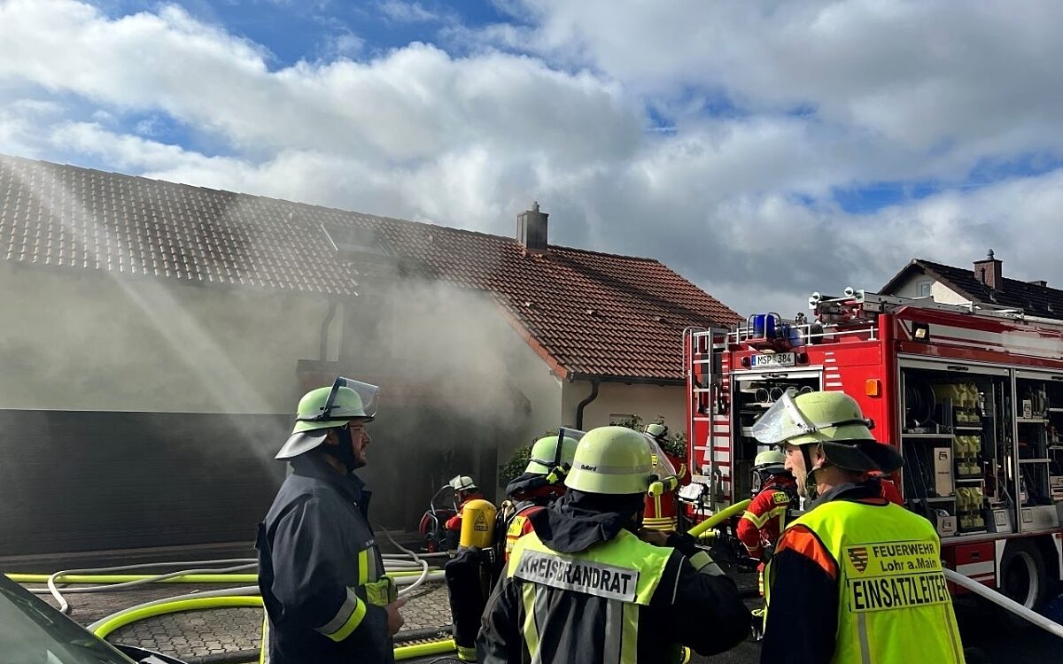 Ein brennendes Haus in Lohr Ein brennendes Haus in Lohr
