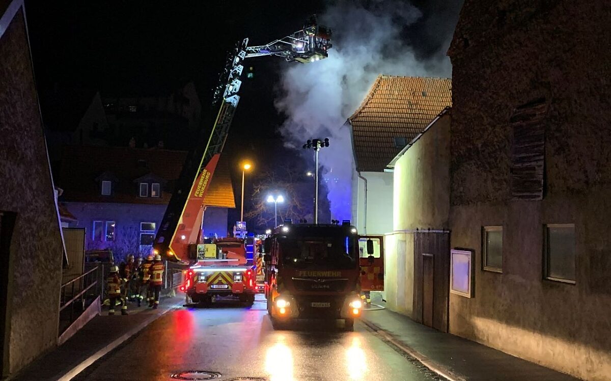 Ein Feuerwehreinsatz in Oberdürrbach Ein Feuerwehreinsatz in Oberdürrbach