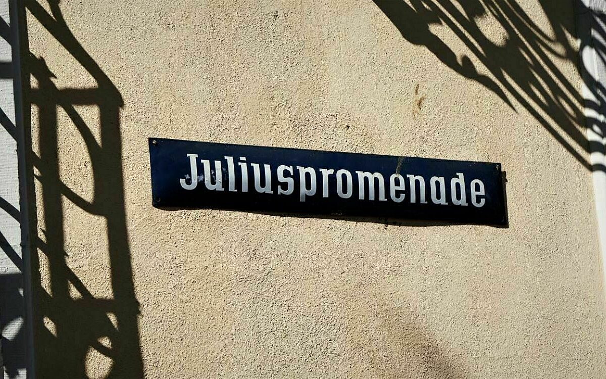 Würzburg Juliuspromenade Straßenschild Würzburg Juliuspromenade Straßenschild