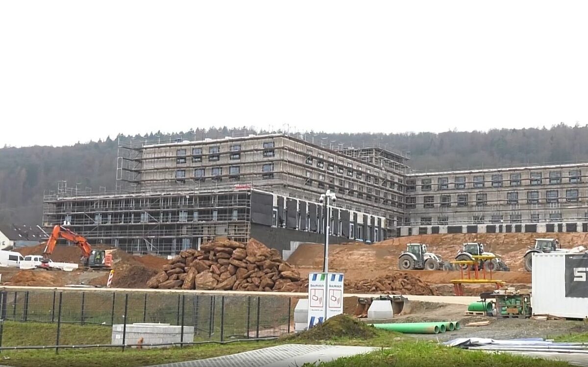 Die Baustelle des Zentralklinikums Main-Spessart in Lohr im Dezember 2025 Die Baustelle des Zentralklinikums Main-Spessart in Lohr im Dezember 2025