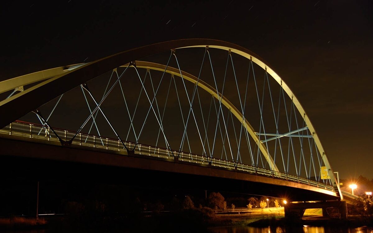 Neue mainbruecke marktheidenfeld bei nacht Neue mainbruecke marktheidenfeld bei nacht