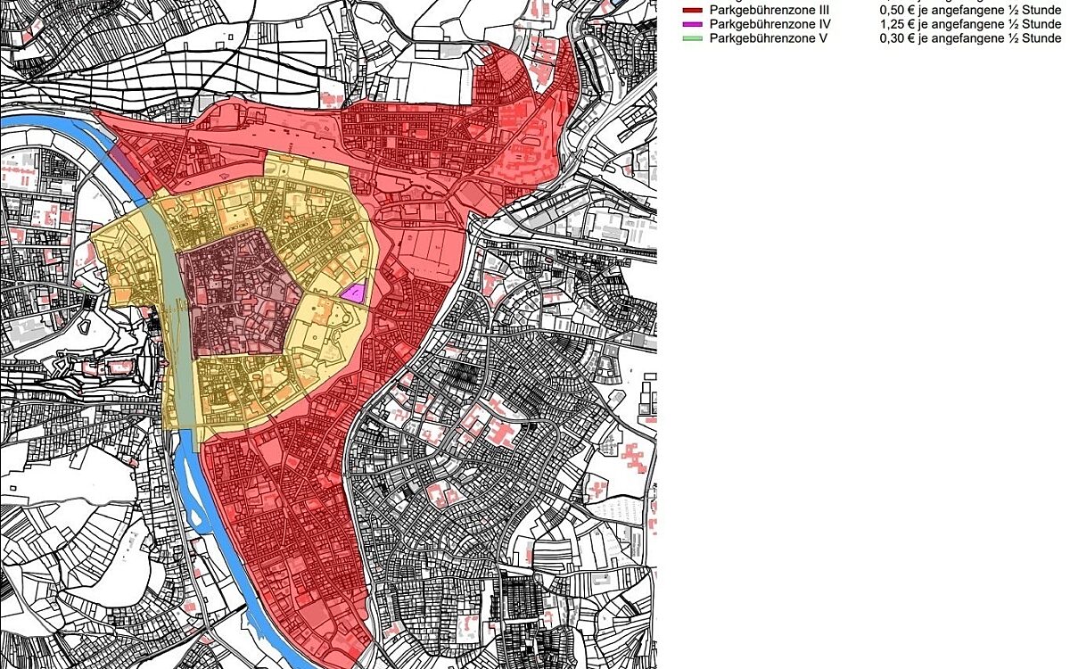 Eine Übersicht über die neuen Parkzonen in der Würzburger Innenstadt Eine Übersicht über die neuen Parkzonen in der Würzburger Innenstadt