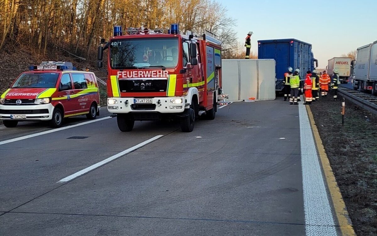 Die Unfallstelle auf der A7 Die Unfallstelle auf der A7