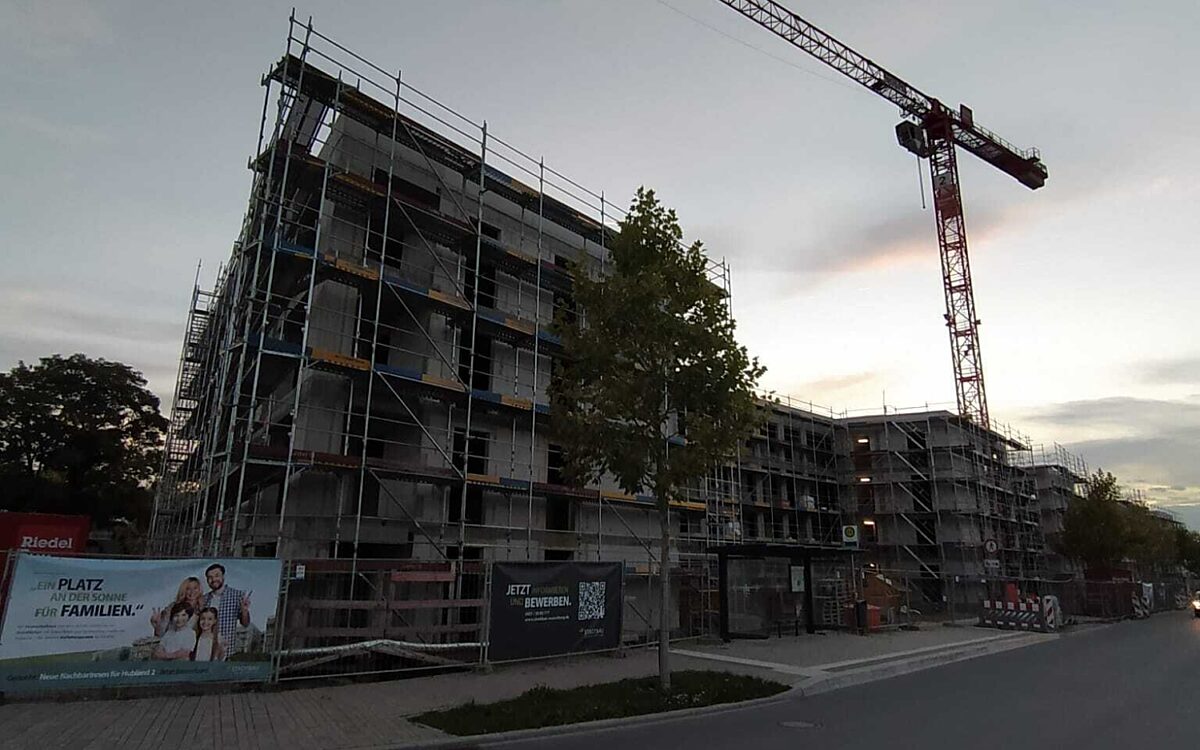 Der Rohbau der Stadtbau-Wohnungen des Projekts Hubland II Der Rohbau der Stadtbau-Wohnungen des Projekts Hubland II