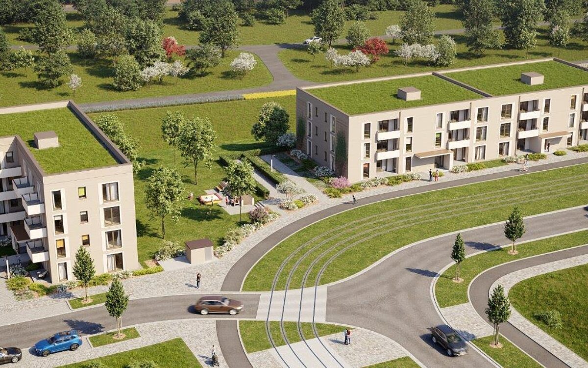 Eine Visualisierung des GBI-Bauprojekts an der Landsteiner Straße Eine Visualisierung des GBI-Bauprojekts an der Landsteiner Straße