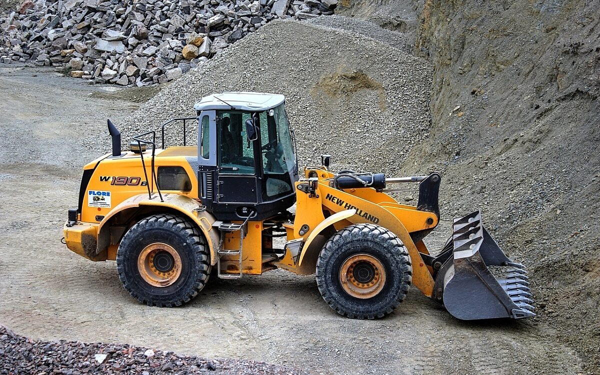 Radlader auf Baustelle Radlader auf Baustelle